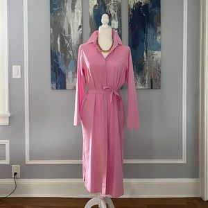 ATHLETA Urbanite Shirt Midi Dress w Belt Tie